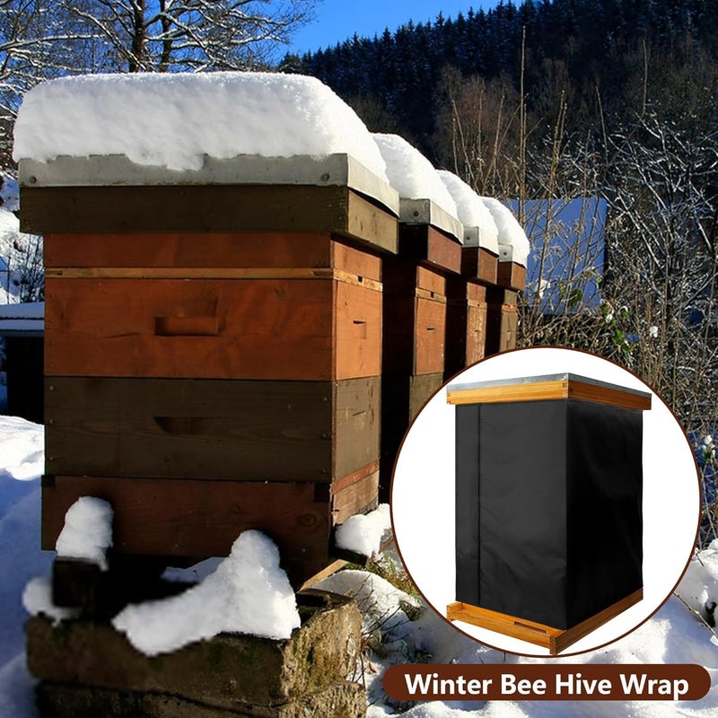 witbee 2 Pcs Winter Bee Hive Wrap for 10 and 8 Frame Beehives Thickened Beehive Wrap for Winter Beehive Insulation Wrap Cozy Windproof Warm Bee Hive Winter Protection Cover Waterproof, Adjustable 81" x 26" - Image 5